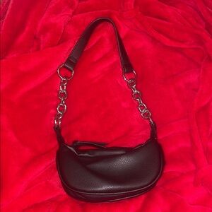 Elegant Black Leather Chain Shoulder Bag